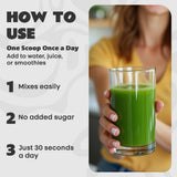 Verre préparé avec Optimunity Greens, idéal pour un apport végétal rapide.