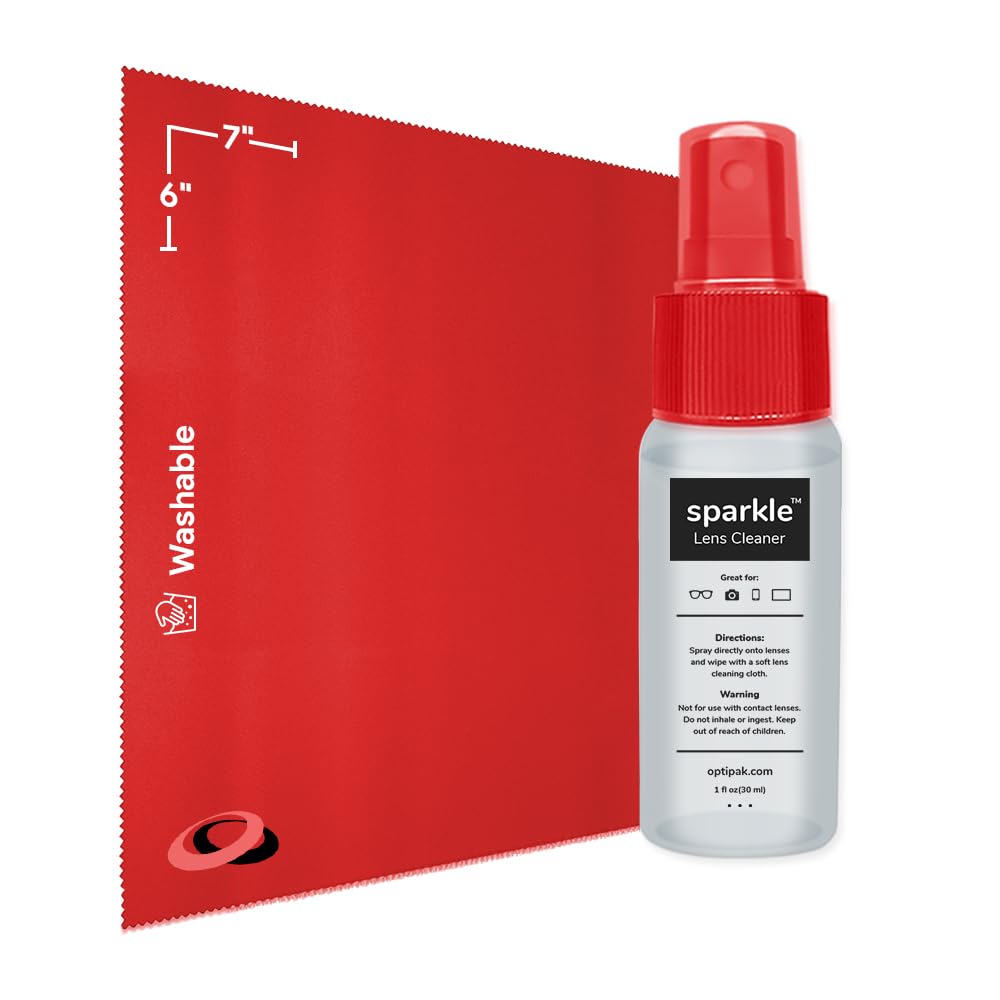 OPTIPAK Sparkle: bouteille pulvérisateur nettoyant lunettes anti-reflets pour une clarté sans traces.