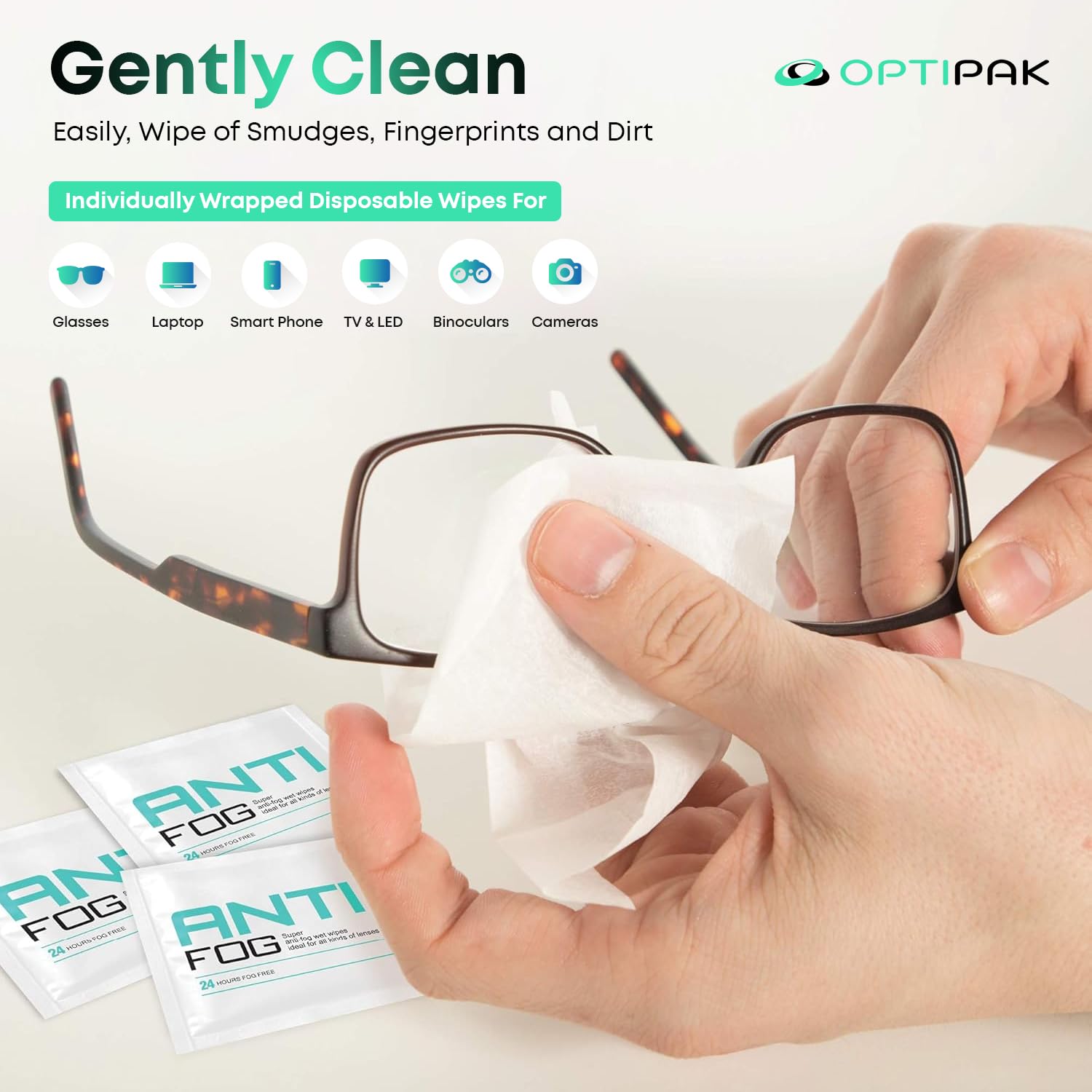 Optipak lingettes antifog pour activités extérieures: brouillard maîtrisé et usage rapide.