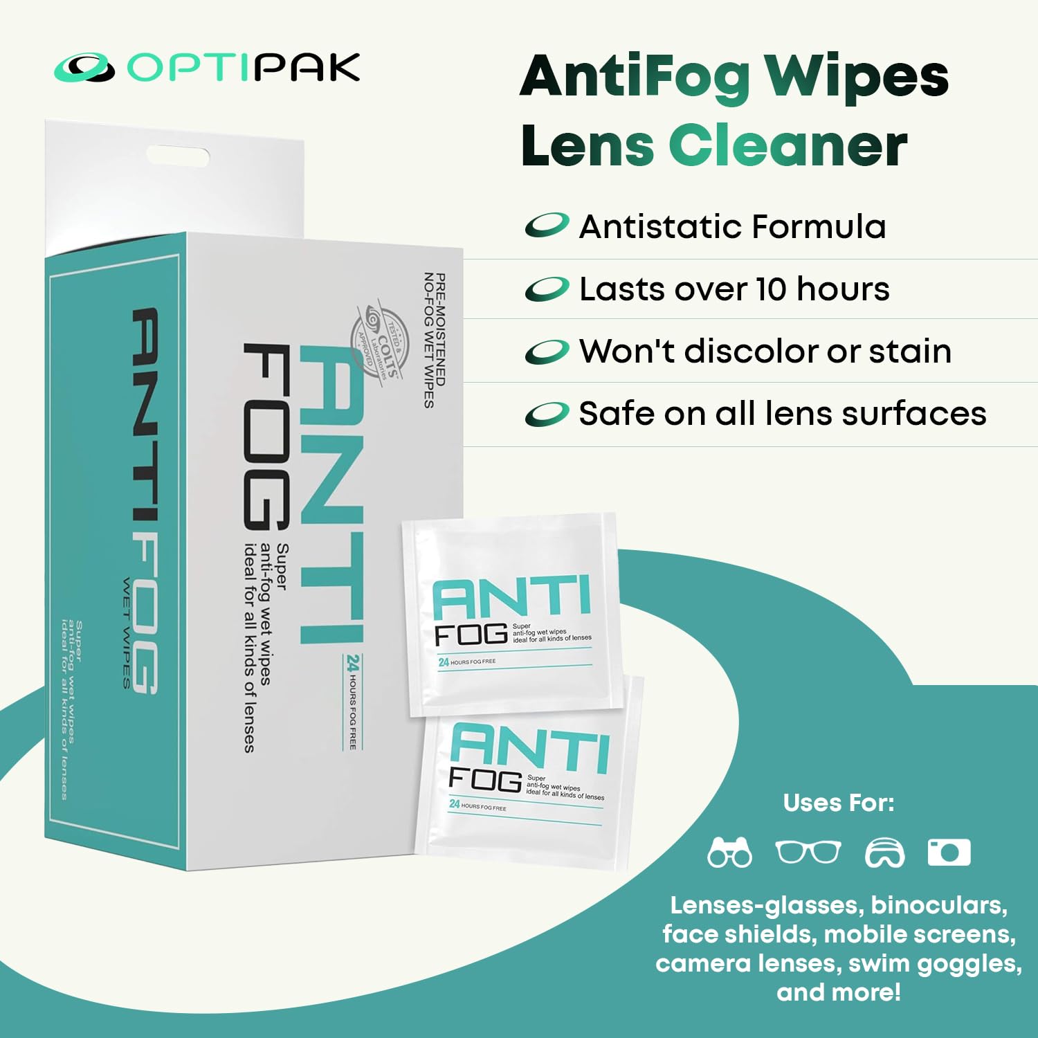 Optipak lingettes antifog pour jumelles: améliore la visibilité en extérieur.
