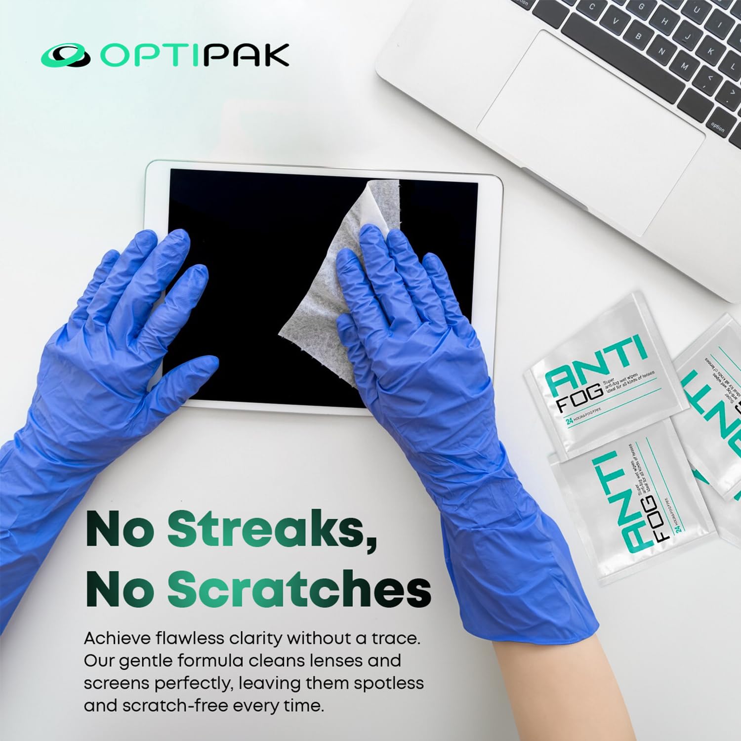 Optipak lingettes antifog pour lunettes à revêtements: respecte les revêtements tout en désembuant.