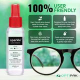 Optipak Sparkle: chiffons microfibre rouges pour éliminer traces et poussière.