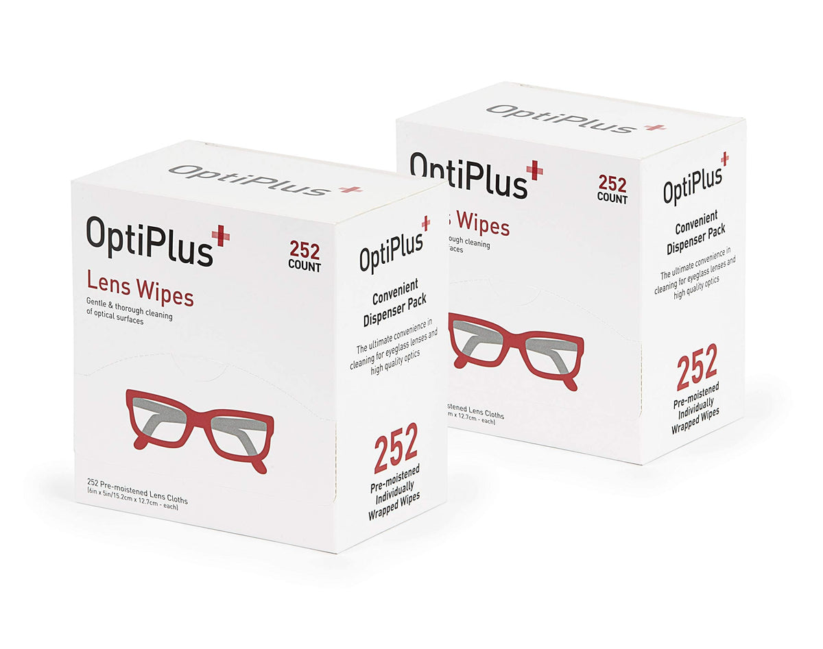 OptiPlus lingettes lunettes préhumidifiées pour un nettoyage rapide et sans trace.