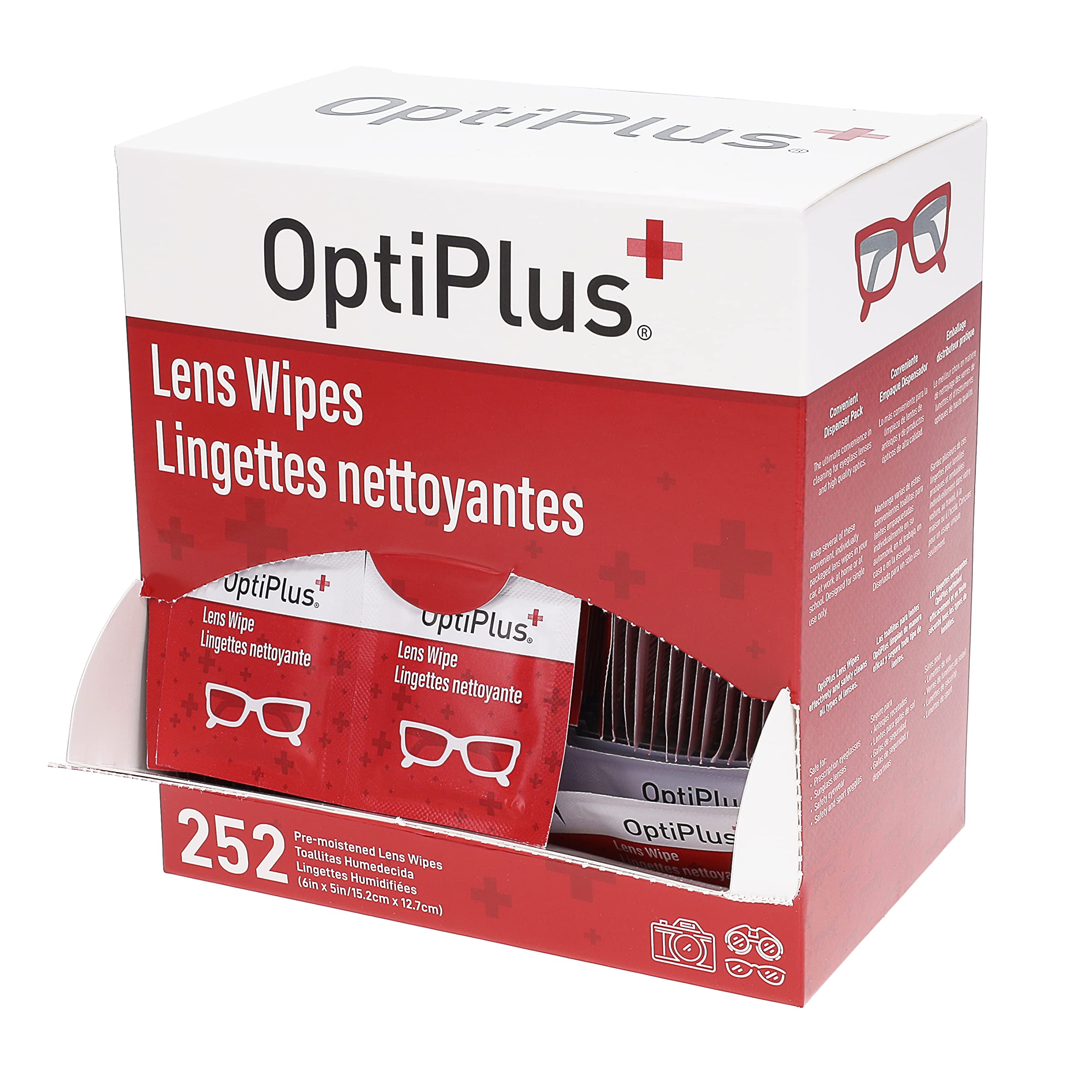 Lingettes OptiPlus pour écrans, éliminent les traces sans résidu.