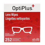 Lingettes OptiPlus sans ammoniac pré-humidifiées pour surfaces optiques.