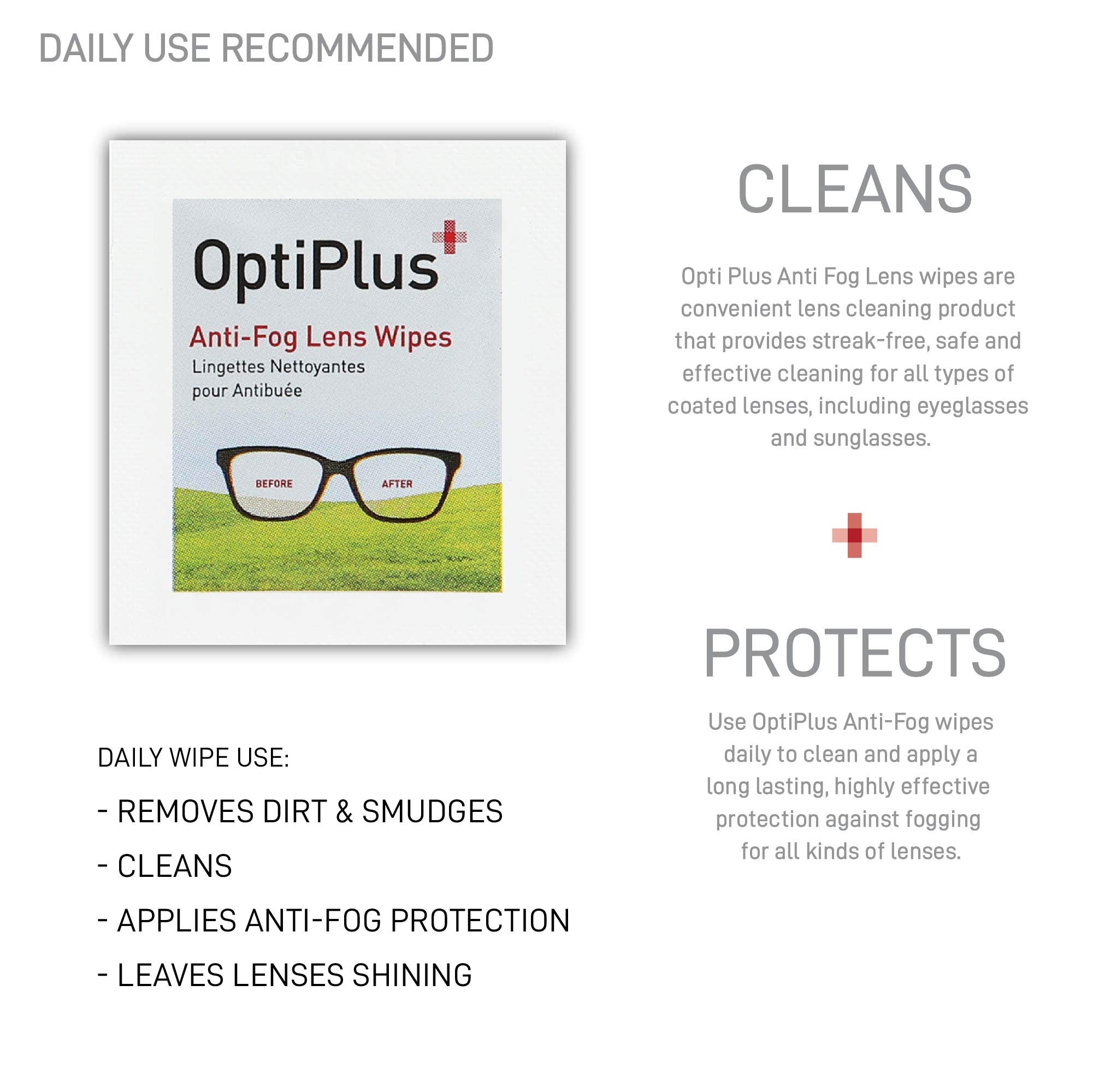 OptiPlus lingettes usage rapide en déplacement lunettes et écrans