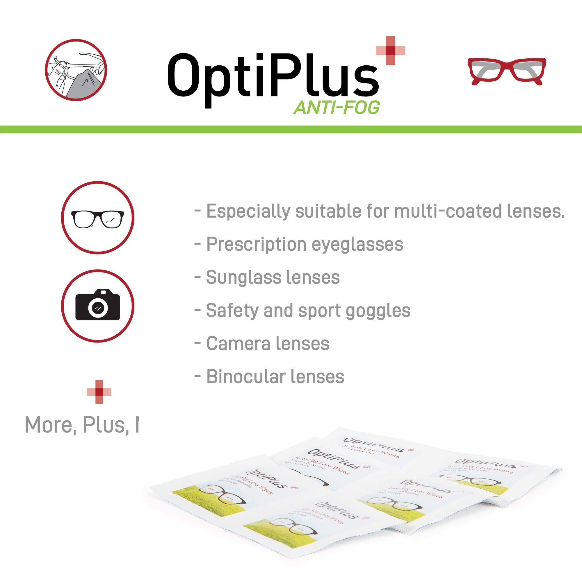 OptiPlus lingettes pour verres traités anti-reflets en toute sécurité