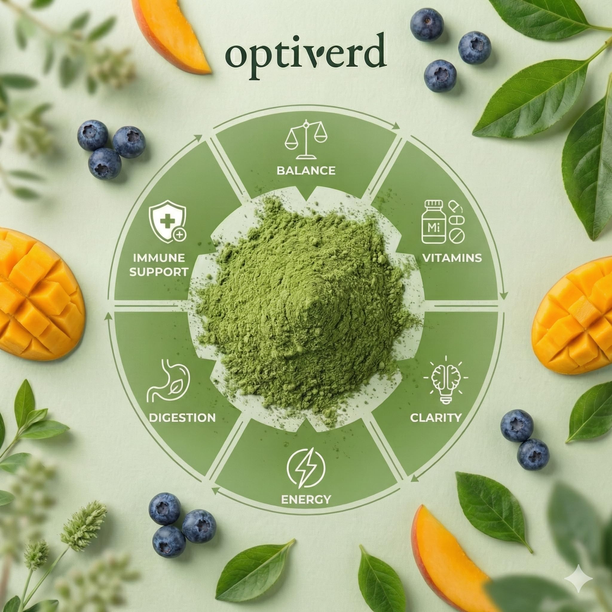 Optiverd Greens smoothie mangue, boisson fruitée et énergie légère