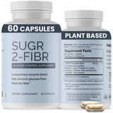 OPTIVIDA Sugr-2-Fibr : bouteille de capsules végétariennes pour le soutien glycémique.