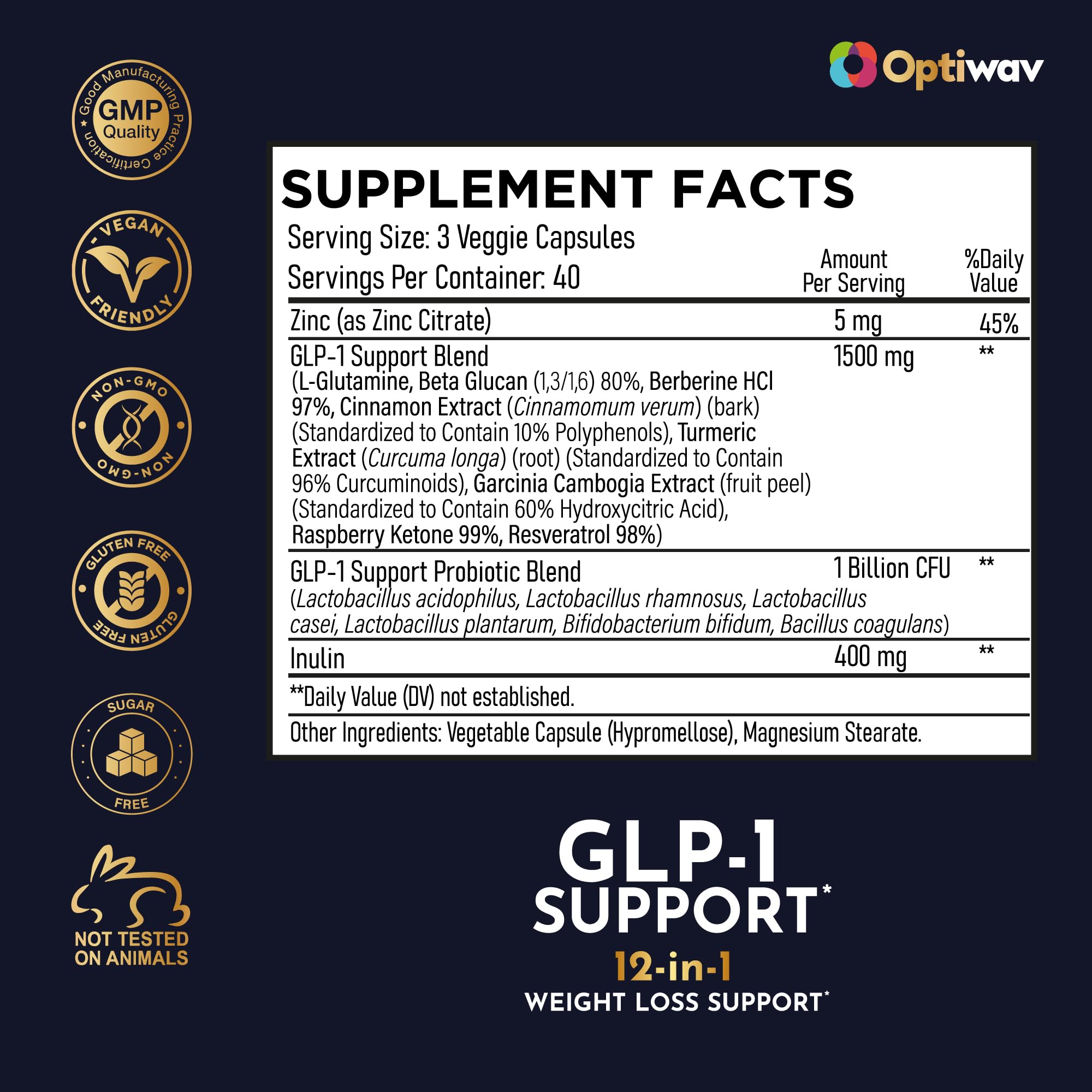 Optiwav GLP-1 Support – probiotique et prébiotique pour la santé intestinale