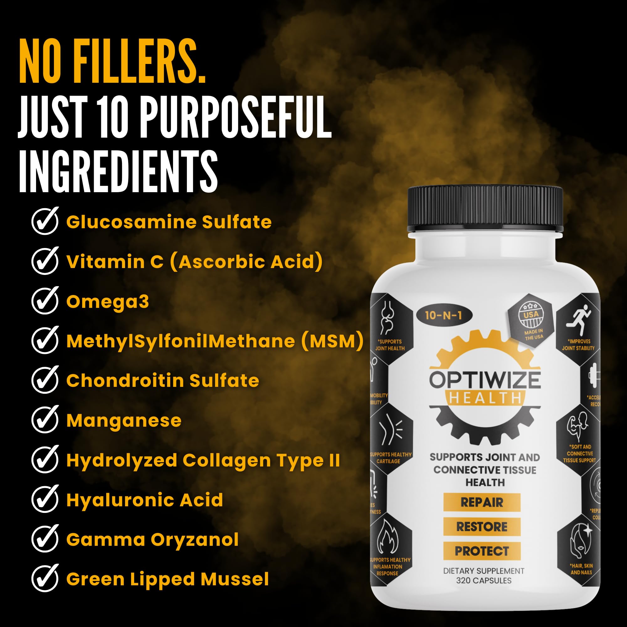 OptiWize collagene type 2 et glucosamine-chondroitine, soutien du cartilage.