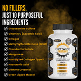 OptiWize collagene type 2 et glucosamine-chondroitine, soutien du cartilage.