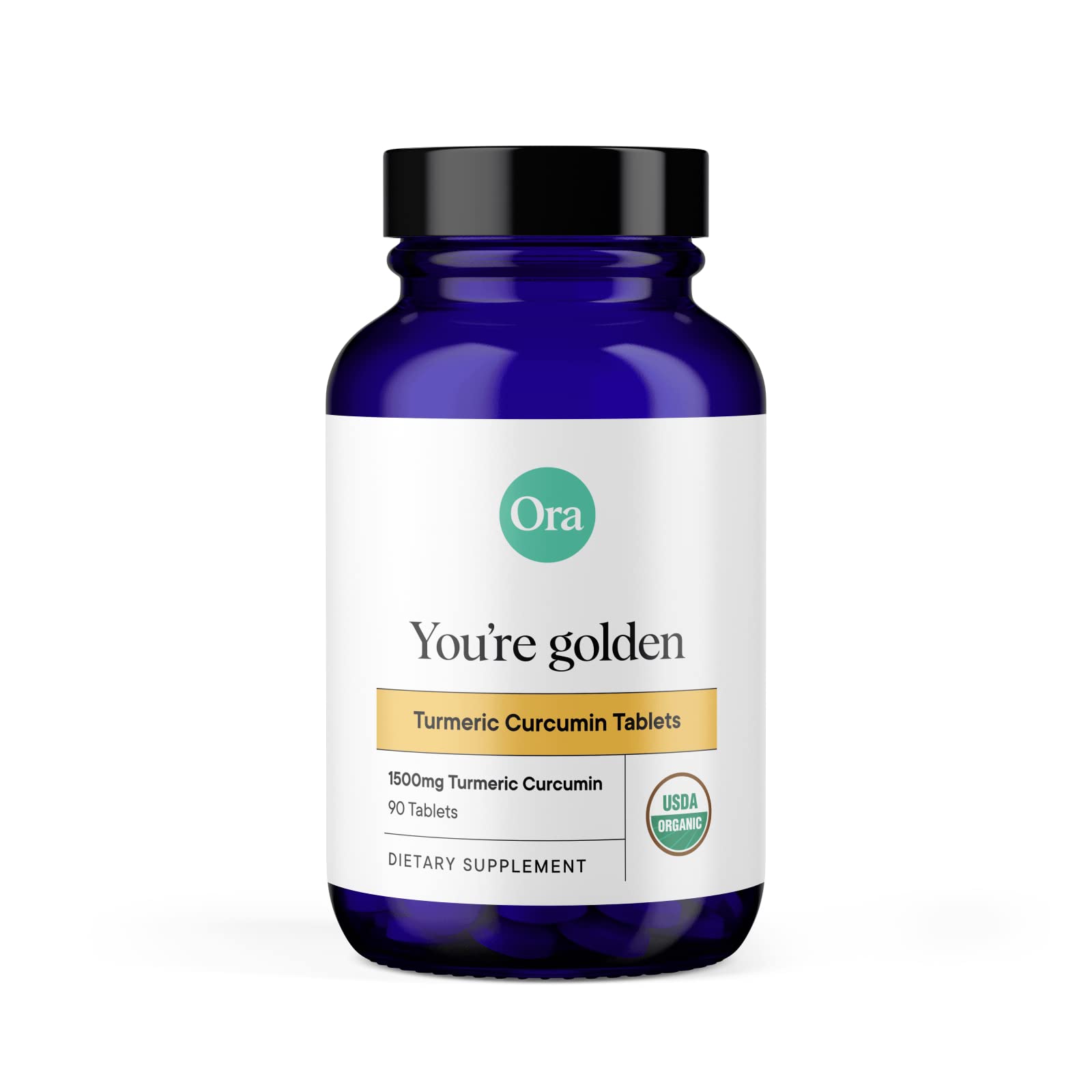 Ora Organic Curcuma Curcumine en bouteille, soutien potentiel des articulations.