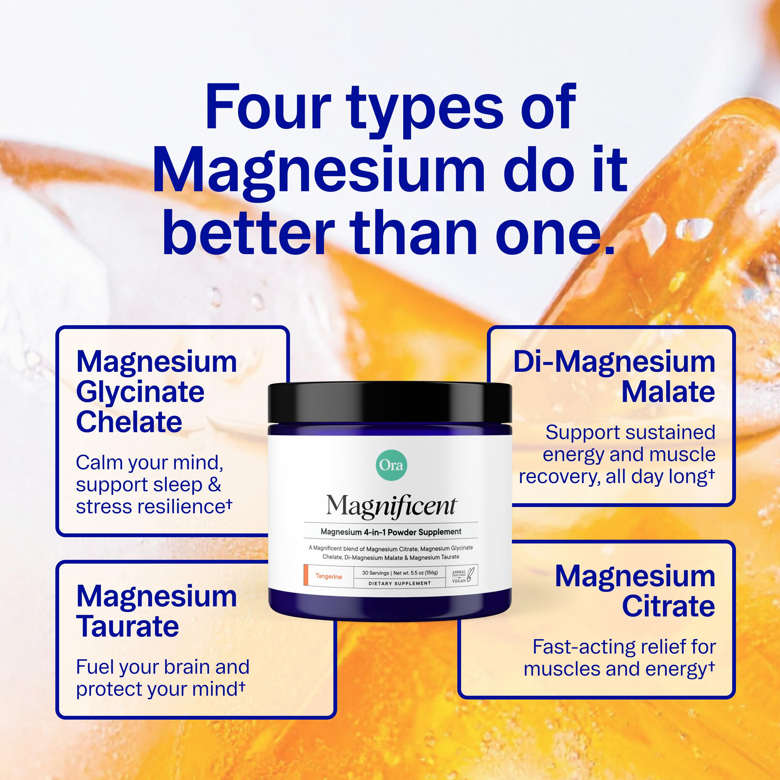 Ora Organic Magnésium Complex doseur – dosage facile dans vos boissons quotidiennes.