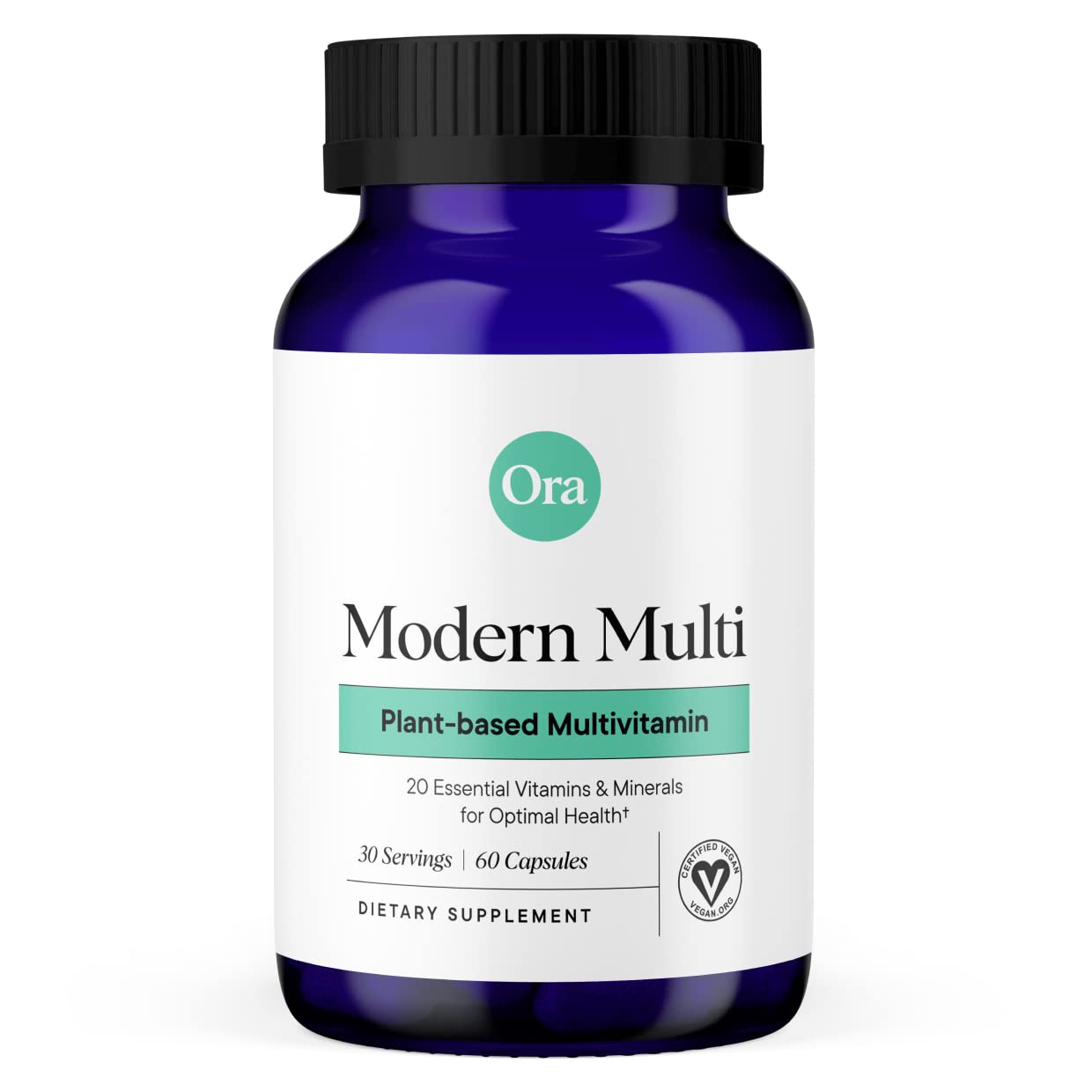 Ora Organic Multivitamine, boîte 60 véganes, soutien énergie et immunité au quotidien.