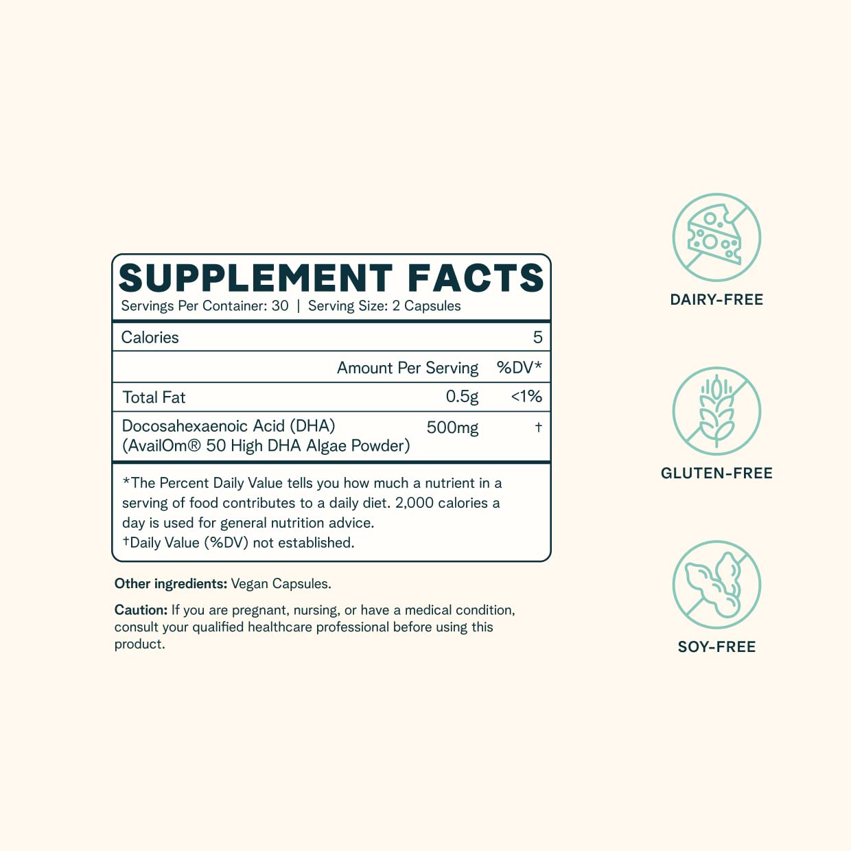 Ora Organic oméga-3 DHA – emballage détail, sans carraghénane ni additifs.