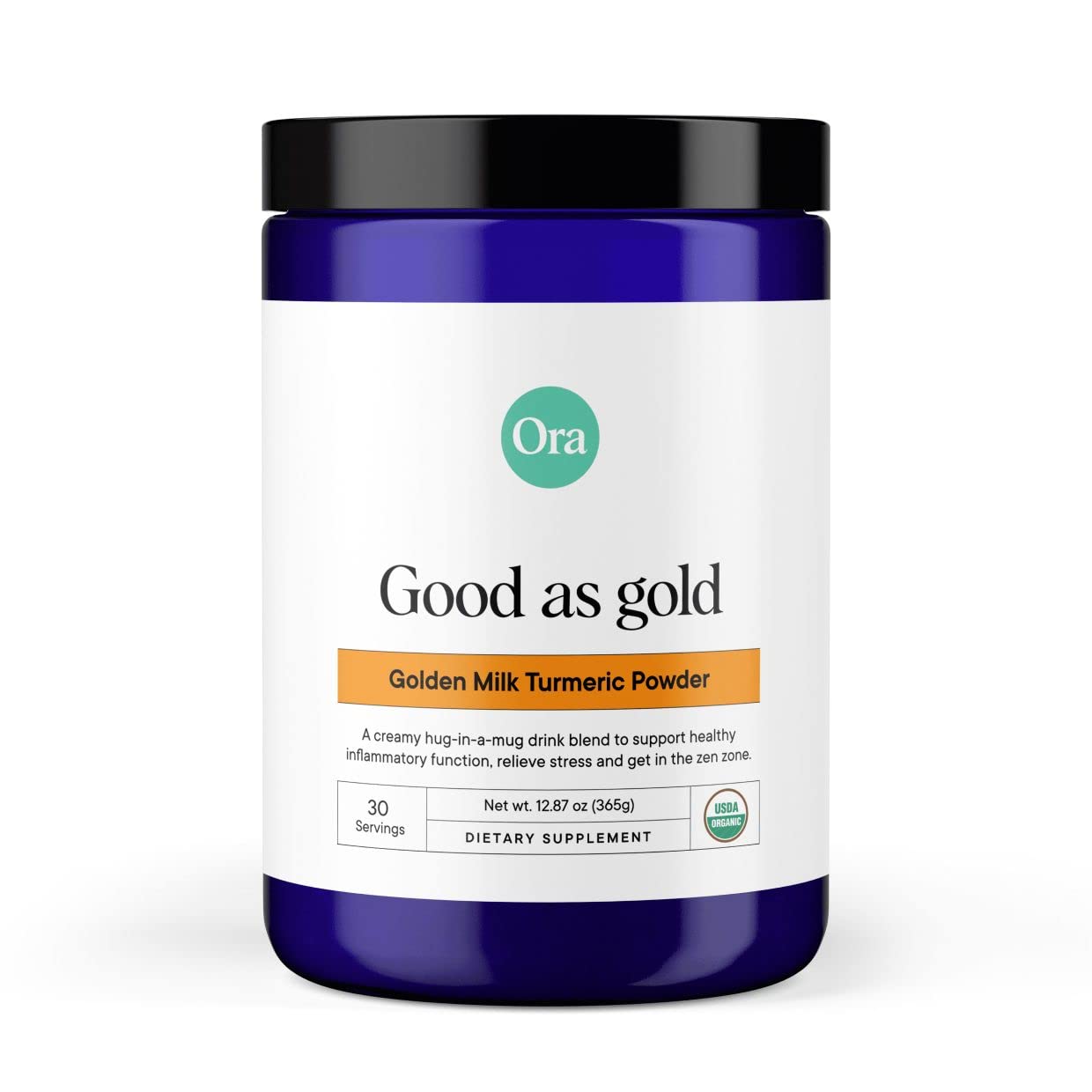 Ora Organic Poudre Lait Doré Verre – latte maison facile et savoureux.