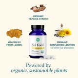 Ora Organic Vitamine D3 2000IU, bouteille vanille végan, utilisation quotidienne pratique.