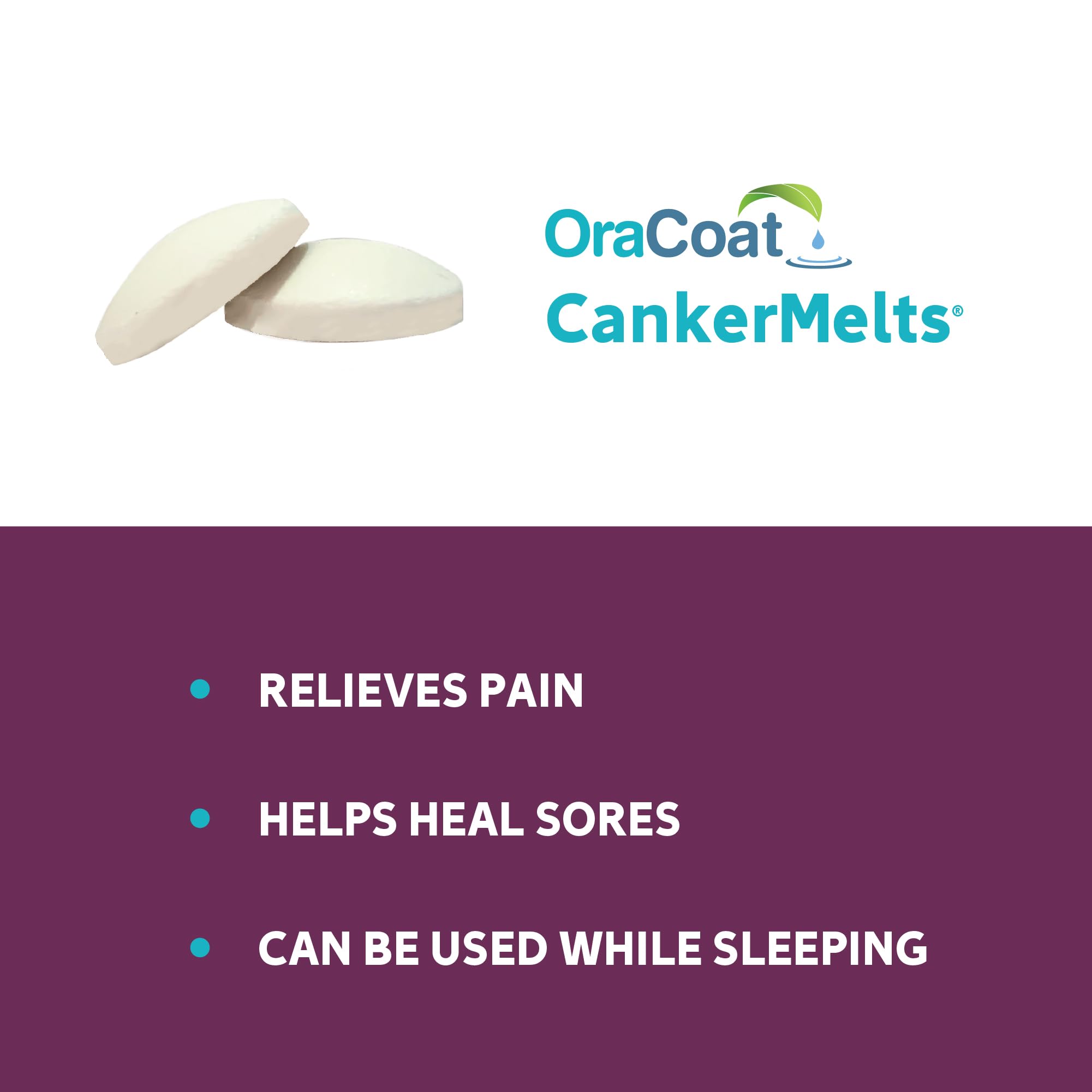 Oracoat CankerMelts agit dans la bouche pour soulager localement.