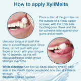 Oracoat XyliMelts disc menthe, libération prolongée pour une bouche rafraîchie.