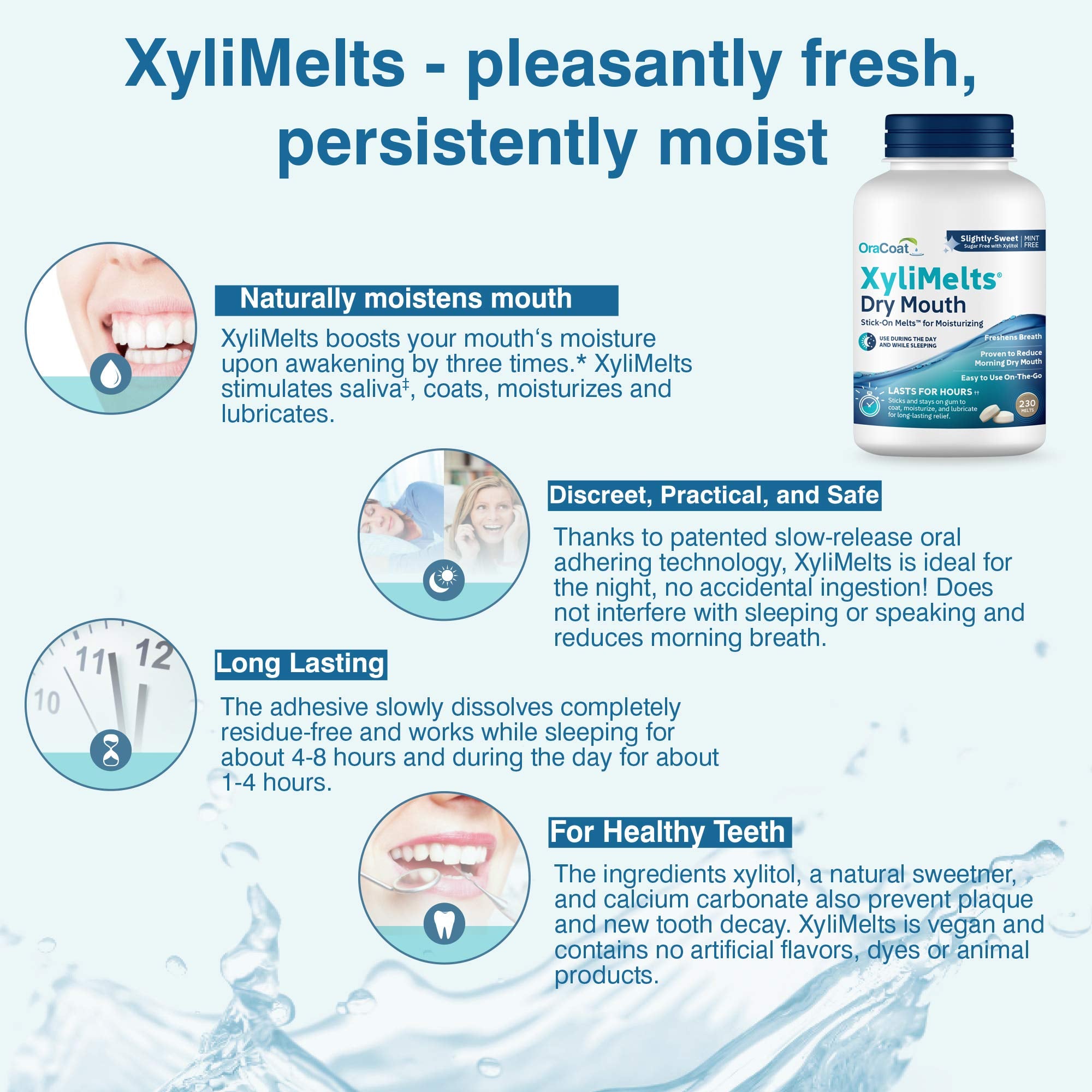 Goût légèrement sucré des disques Oracoat XyliMelts.