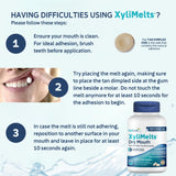 Oracoat XyliMelts se dissolvant lentement dans la bouche sans résidu.