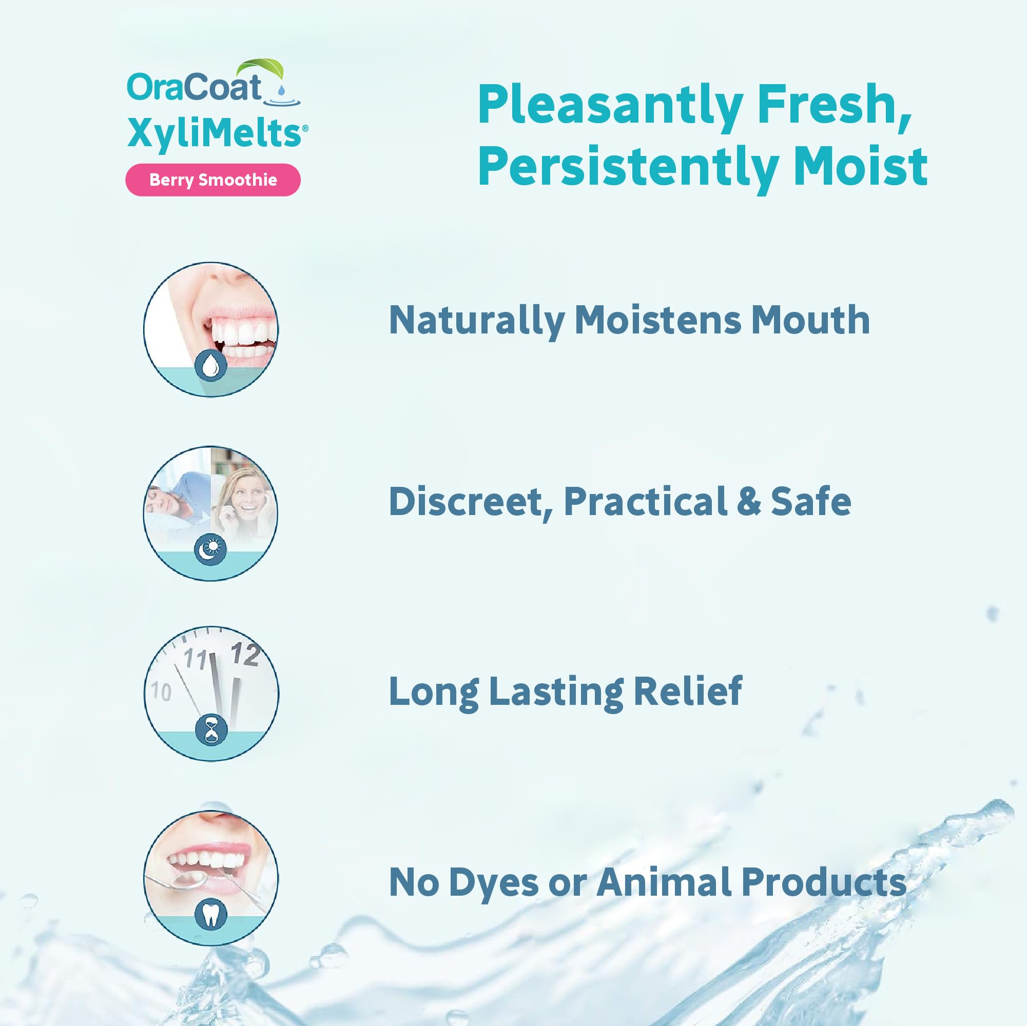 Oracoat XyliMelts sans sucre avec Xylitol soutient la salivation