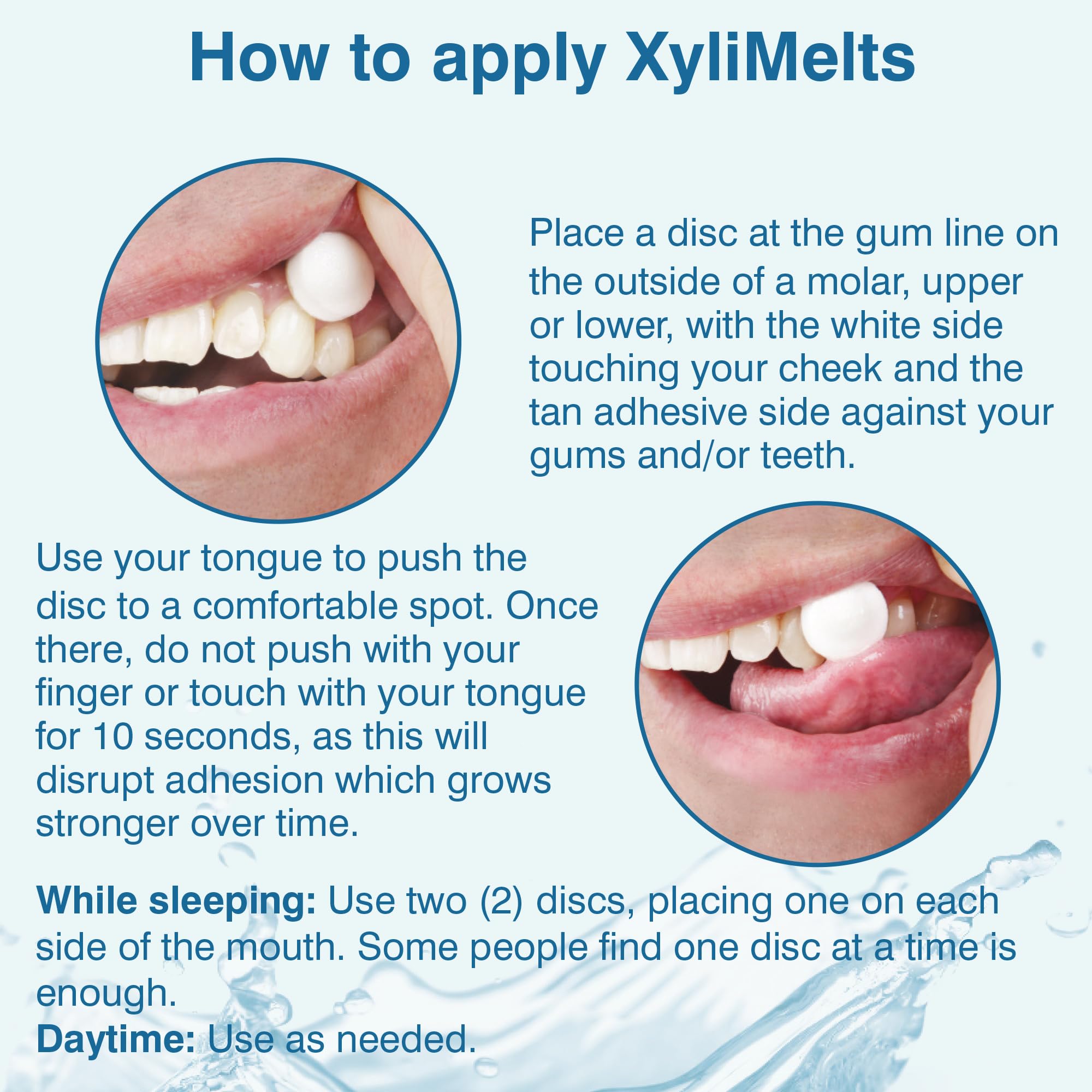 Oracoat XyliMelts, disque gencives douces, confort prolongé après application.