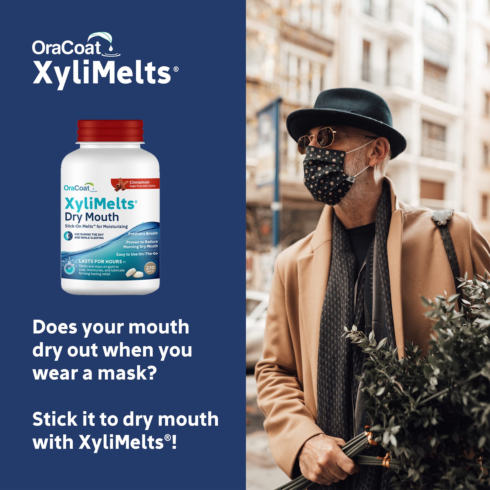 Oracoat XyliMelts, nuit-relief 8 heures, aide à un repos buccal confortable.