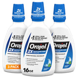 Orajel Rinçage buccal non-séptique menthe, bouteille 16 oz, soulagement potentiel