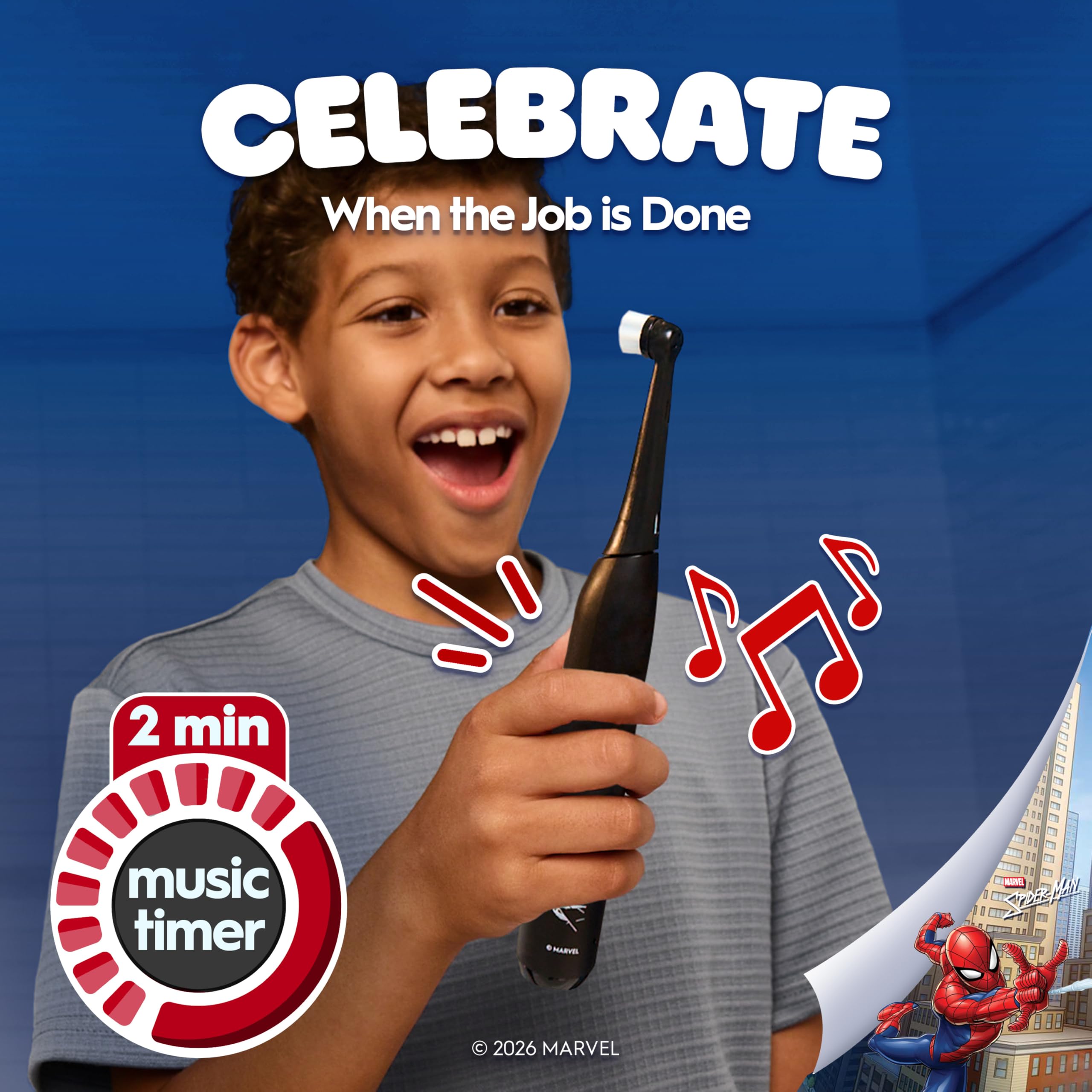 Oral-B iO Kids Spiderman – 3 paramètres de nettoyage pour un brossage adapté