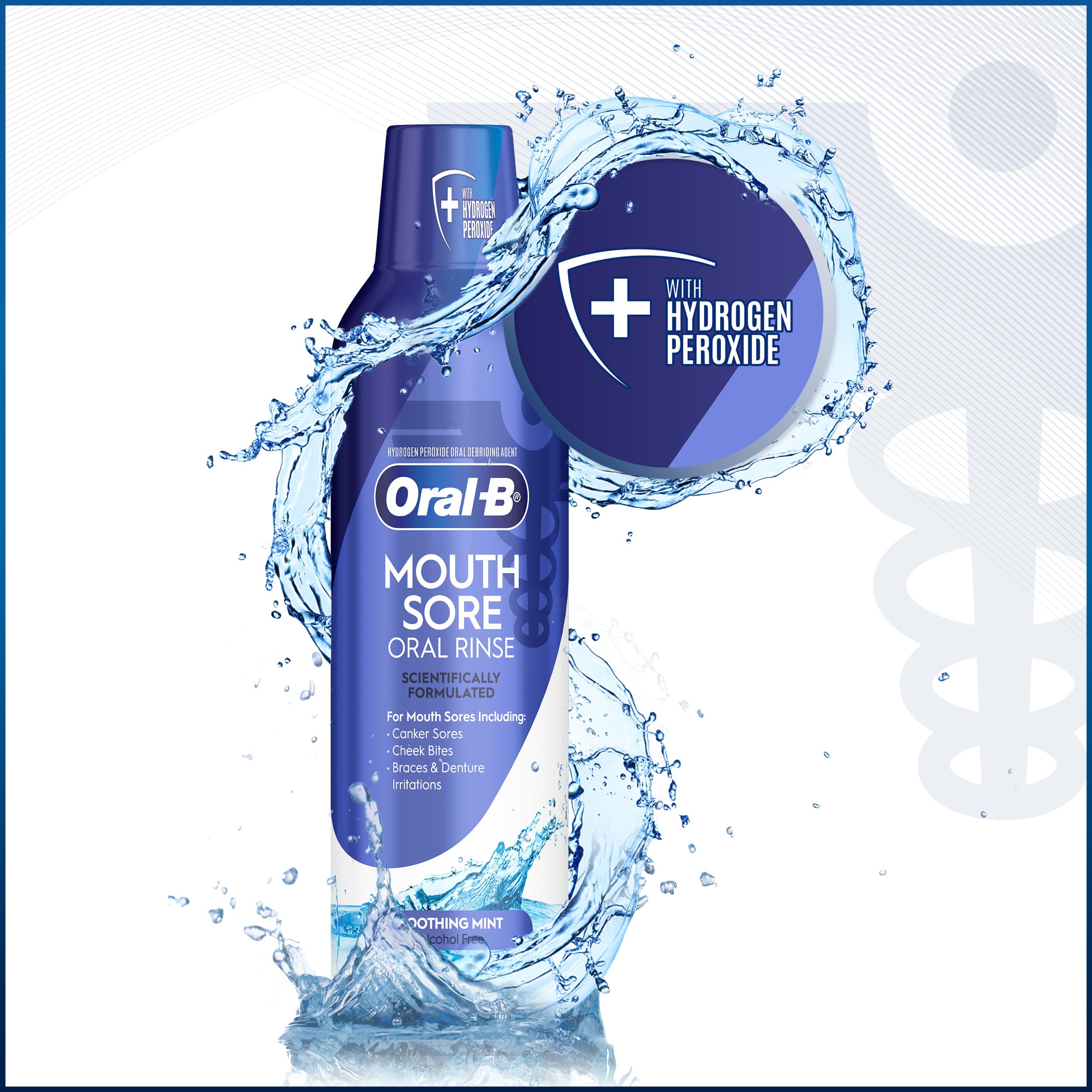Oral-B Rinçage Soin Spécial — Flacon translucide facilitant le dosage.