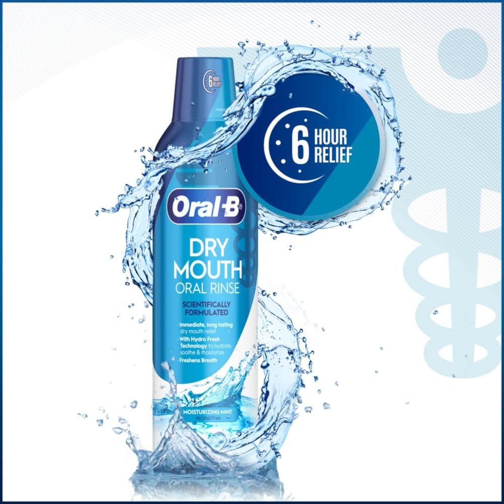 Oral-B Rinçage buccal hydro fresh: technologie hydratante et haleine fraîche.