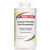 Oral-Pro Suspension pyrantel pamoate – bouteille 946 ml, pratique à manipuler à domicile.