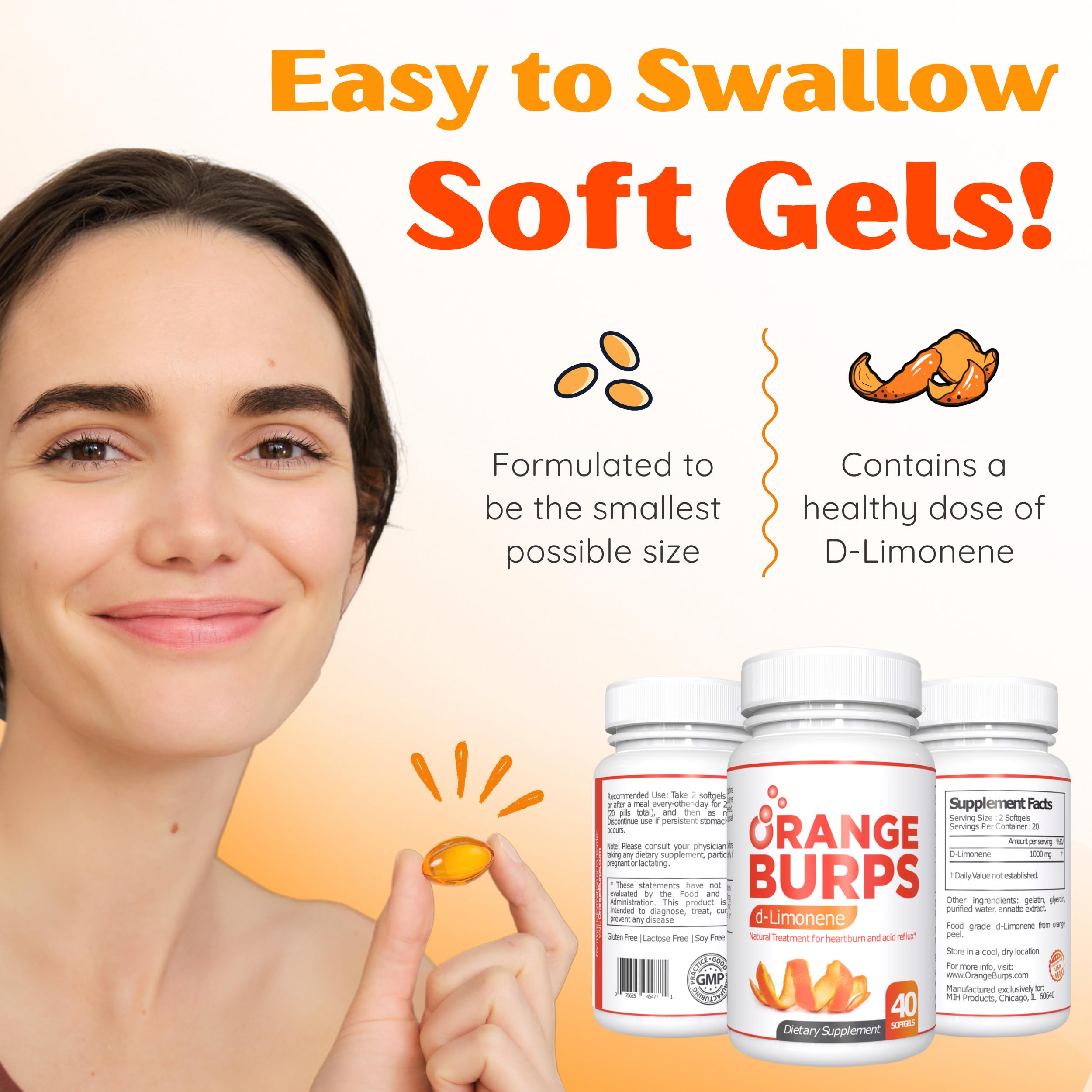 Orange Burps: emballage naturel et pratique à emporter.