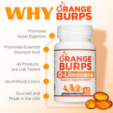 Orange Burps: étiquette claire et transparente sur les ingrédients.