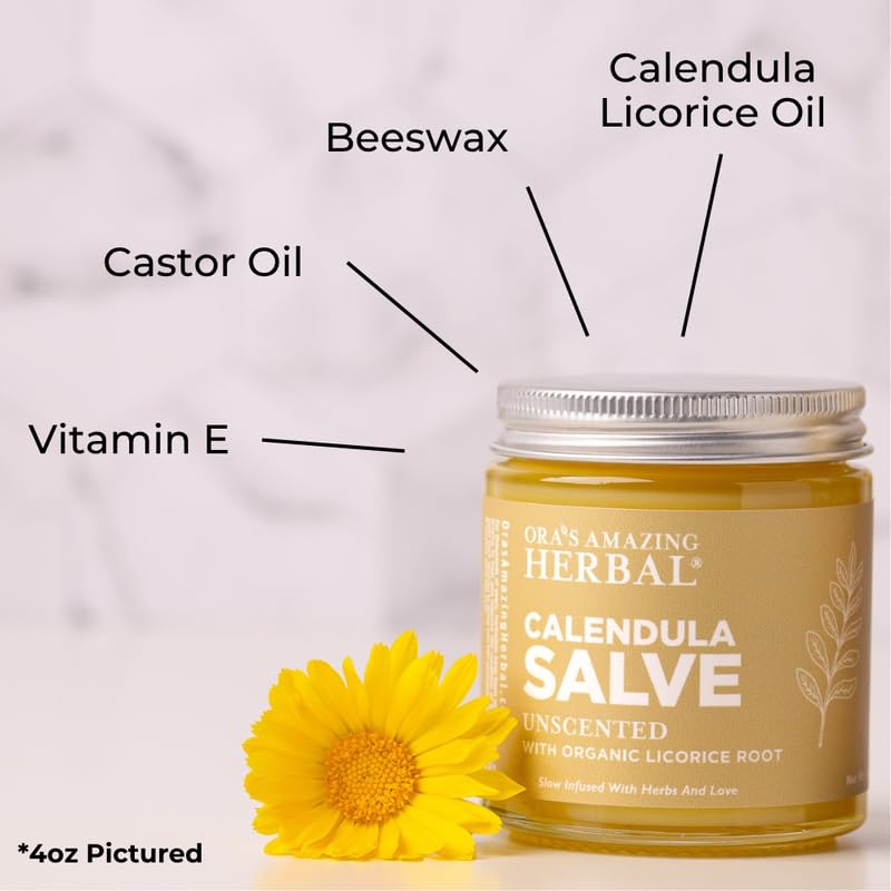Application sur les mains avec Ora's Amazing Herbal Calendula Salve.