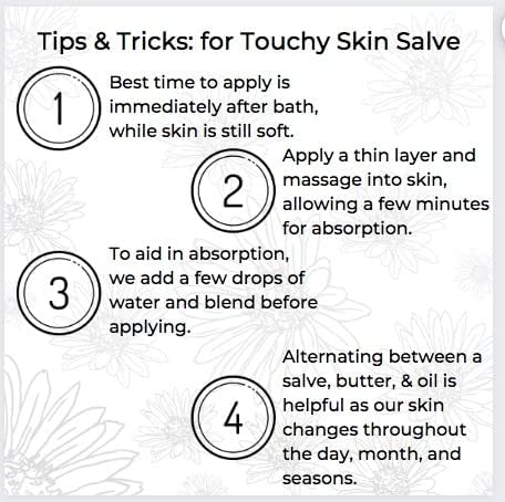Emballage durable et sans cruauté animale pour Touchy Skin Salve.