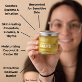 Ora's Amazing Herbal Touchy Skin Salve — bouteille 4 oz pour hydratation durable.