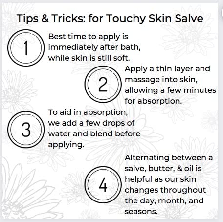 Touchy Skin Salve Ora's Amazing Herbal non testé sur les animaux.