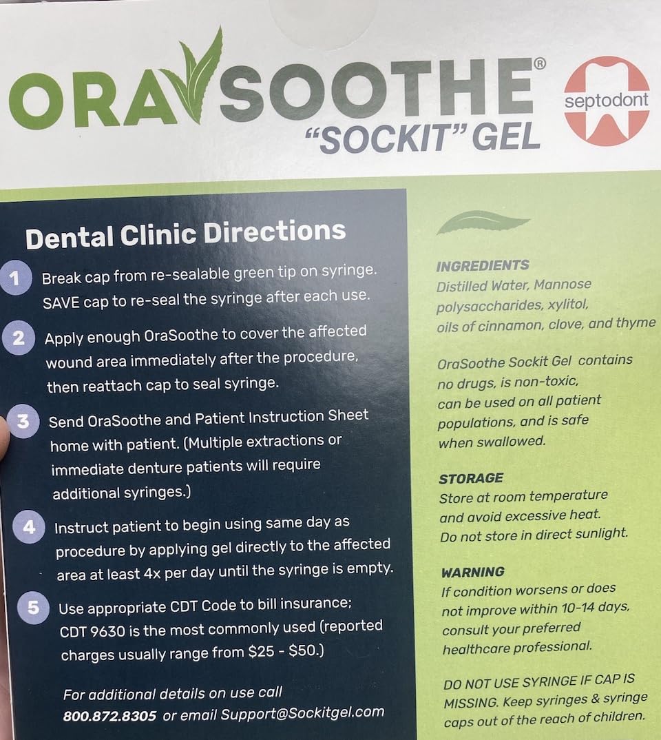 Goût agréable Orasoothe SOCKIT Gel et sécurité alimentaire