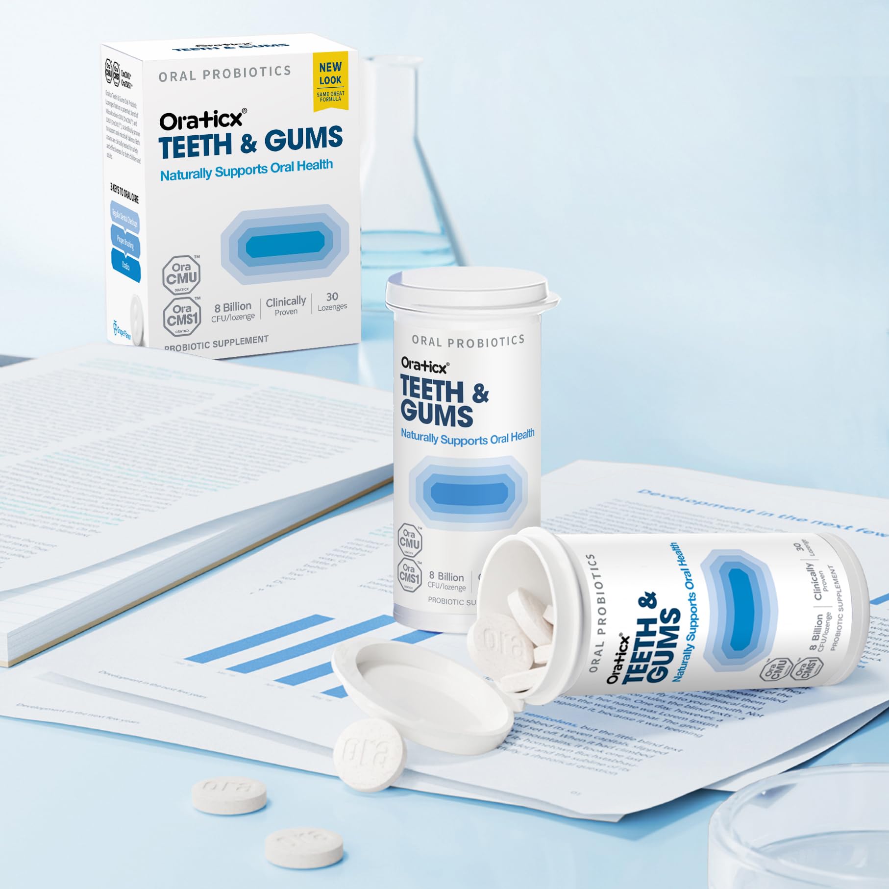 Routine quotidienne facilitée avec OraTicx pour le soin buccal.