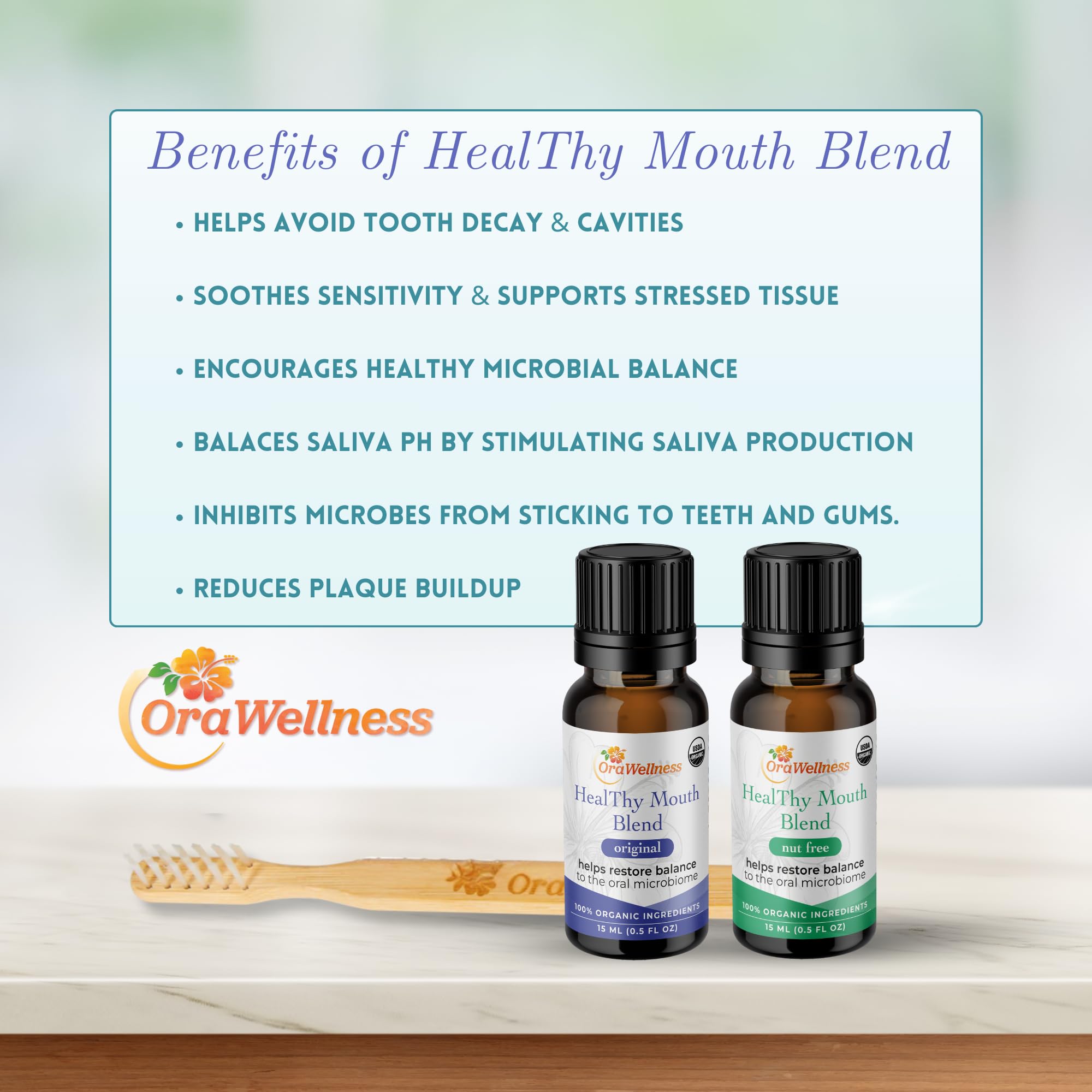 OraWellness Huile-dent Nut Free – goutte dans l'eau, rinçage rafraîchissant.