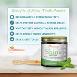 Blanchiment doux des taches avec OraWellness Shine poudre dentaire naturelle
