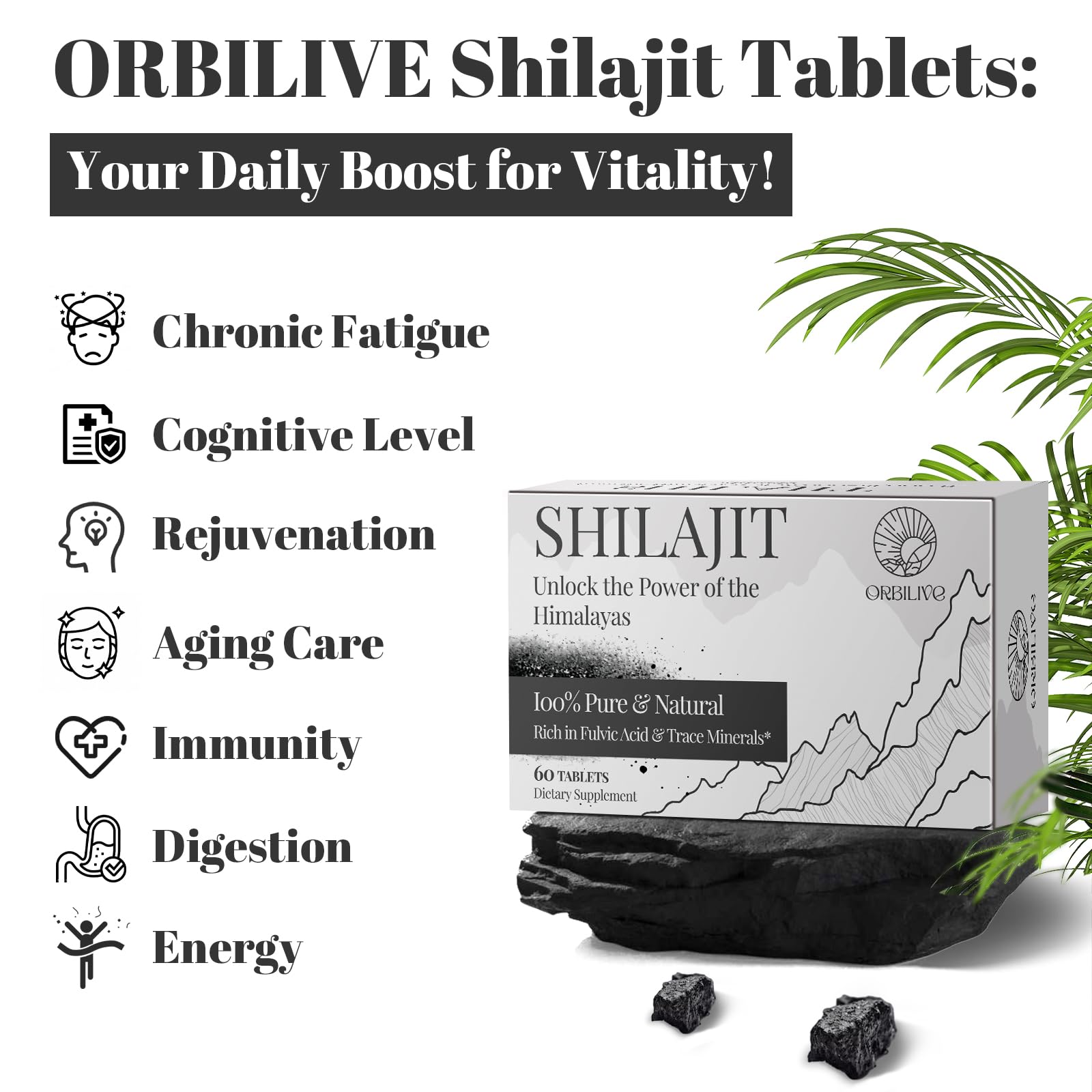 ORBILIVE Shilajit - Emballage compact idéal pour les déplacements.