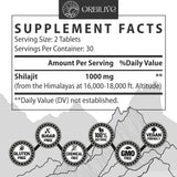 ORBILIVE Shilajit - Tablettes visibles, riches en minéraux et acide fulvique.