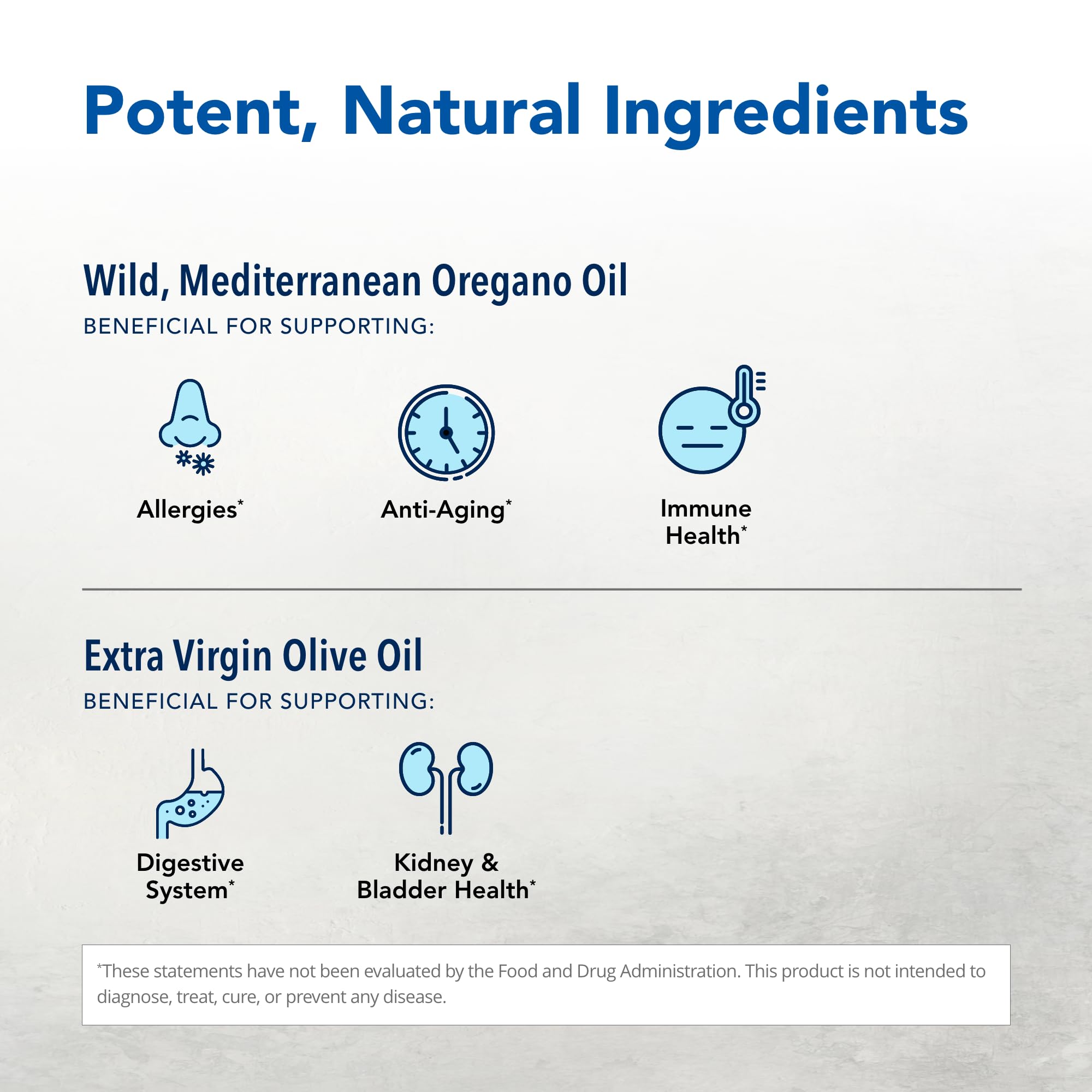 Oreganol P73 – huile d'olive extra vierge biologique comme base neutre.