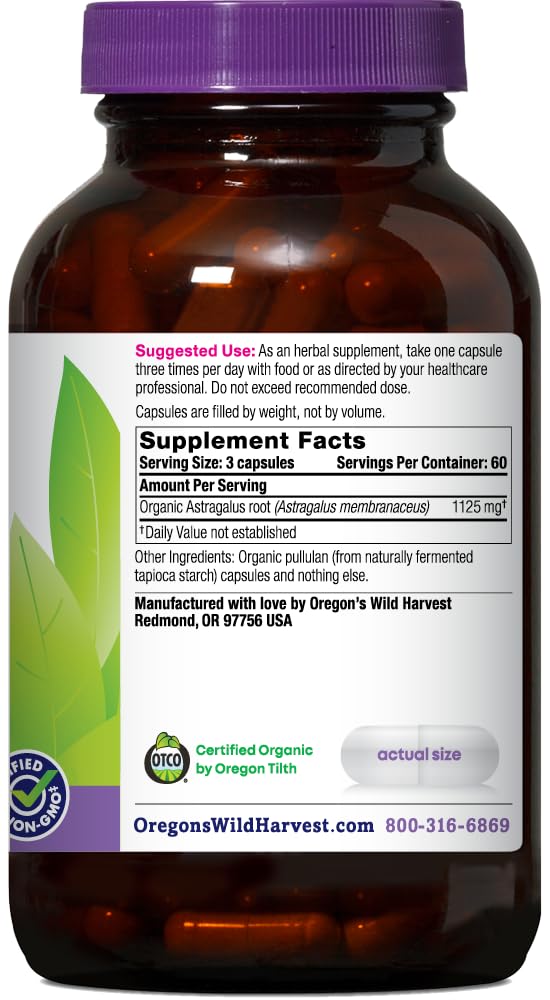 Ashwagandha Oregon's Wild Harvest, capsules: usage pratique pour énergie équilibrée.