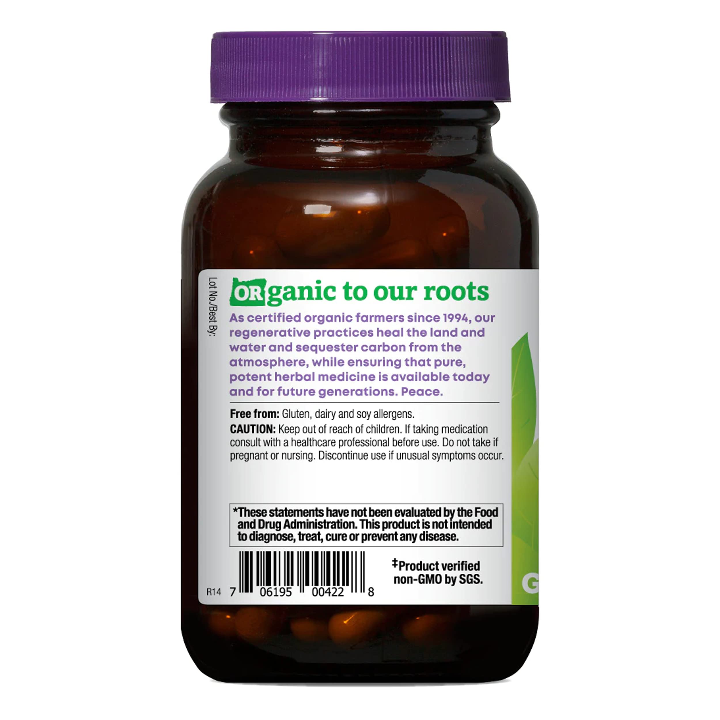 Capsules sans gluten lait soja, Oregon's Wild Harvest Élme Visqueux.