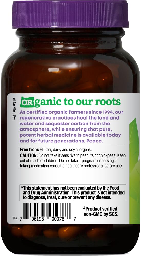 Étiquette SGS certifiée sans OGM respectant les standards d'Oregon's Wild Harvest.